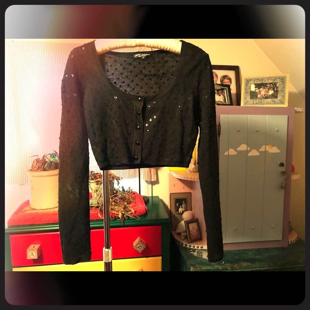 Betsy Johnson black crop top